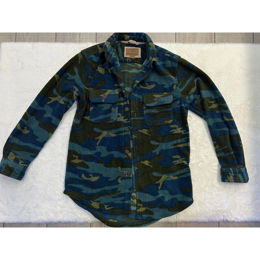 Outdoor Life Jacket Mens Small Camoflauge Fleece‎ Button Up Hunt Winter Fall